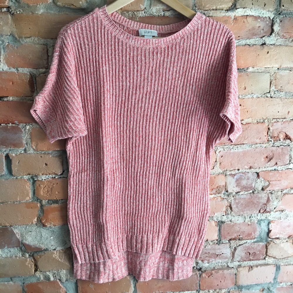 Loft EUC short sleeve sweater in salmon